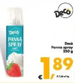 Deco Supermercati Decò Panna spray offerta