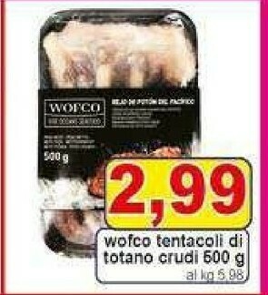 Wofco tentacoli di totano crudi
