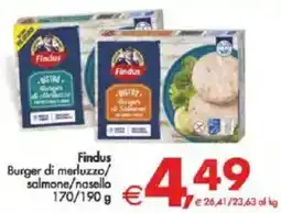 Deco Supermercati Findus Burger di merluzzo/ salmone/nasello offerta