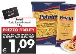 Deco Supermercati Poiatti Poiatti Pasta formati classici offerta