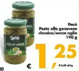 Deco Supermercati Decò Pesto alla genovese classico/senza aglio offerta