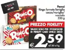 Deco Supermercati Pavesi Ringo Formato famiglia cacao/vaniglia/ nocciola offerta