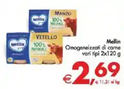 Deco Supermercati Mellin Omogeneizzati di carne vari tipi offerta