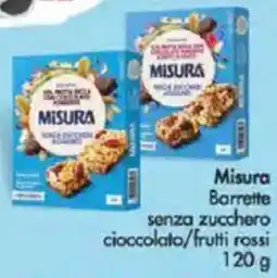 Deco Supermercati Misura Barrette senza zucchero cioccolato/frutti rossi offerta