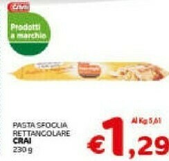 Crai Pasta sfoglia offerta