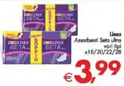 Deco Supermercati Lines Assorbenti Seta ultra vari tipi offerta