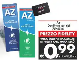 Deco Supermercati Az Dentifricio vari tipi offerta
