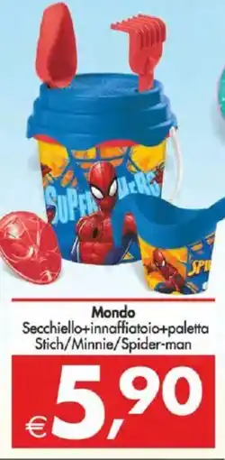 Deco Supermercati Secchiello+innaffiatoio+paletta Stich/Minnie/Spider-man offerta
