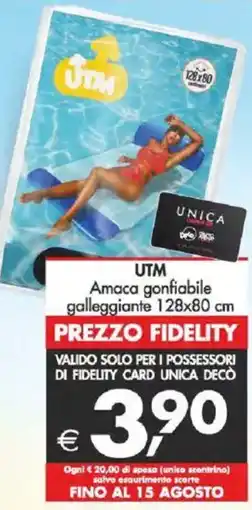 Deco Supermercati UTM Amaca gonfiabile galleggiante offerta