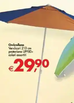 Deco Supermercati Ombrellone Vendicari 210 cm protezione UPF50+ colori assortiti offerta