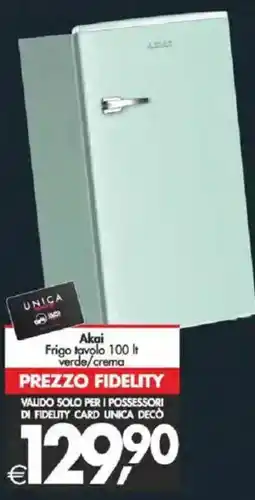 Deco Supermercati Akai Frigo tavolo verde/crema offerta