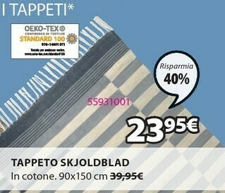 JYSK Tappeto skjoldblad offerta