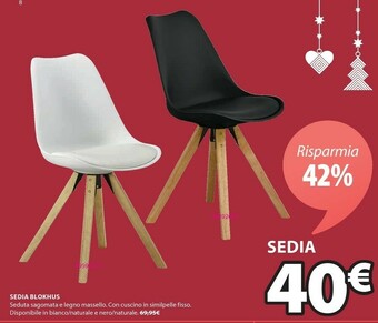JYSK Sedia blokhus bianco / naturale offerta
