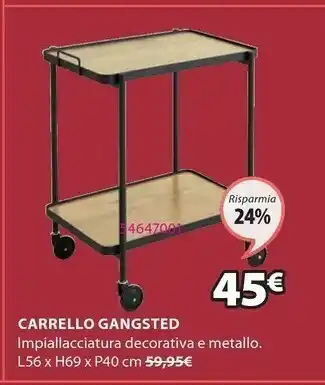 JYSK Carrello gangsted rovere/ nero offerta