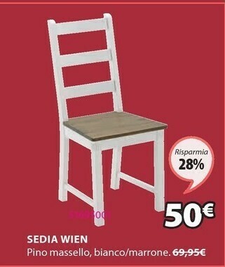 JYSK Sedia wien bianco/ marrone offerta