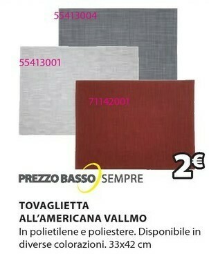 JYSK Tovaglietta all'americana vallmo offerta