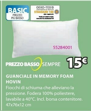 Guanciale in memory foam hovin