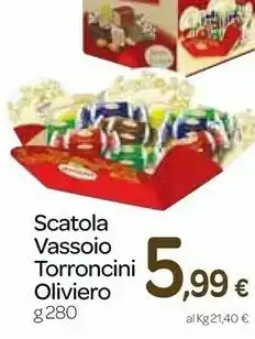 Oliviero scatola vassoio torroncini