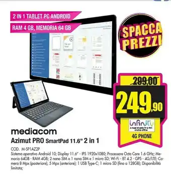 Wellcome Smartpad azimut pro 11.6" 2 in 1 4 gb 64 gb android offerta