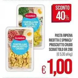 PrestoFresco Pasta ripiena ricotta e spinaci/ prosciutto crudo scoiattolo offerta