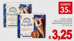 PrestoFresco Cono 5 stelle croccantino/panna SAMMONTANA offerta