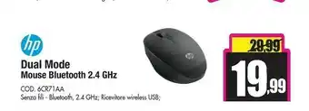 Wellcome Dual mode mouse mano destra wireless a rf + bluetooth ottico 3600 dpi offerta