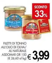 PrestoFresco Filetti di tonno all'olio di oliva/ al naturale ASDOMAR offerta