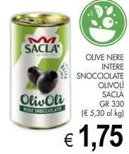PrestoFresco Olive nere intere snocciolate olivoli SACLÀ offerta
