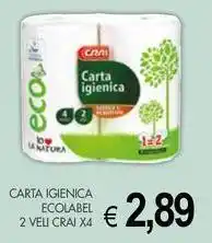 PrestoFresco Carta igienica ecolabel 2 veli CRAI X4 offerta