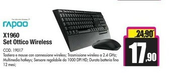 Wellcome X1960 tastiera rf senza fili + bluetooth nero offerta