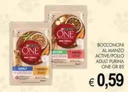 PrestoFresco Bocconcini al manzo active/pollo adult PURINA ONE offerta