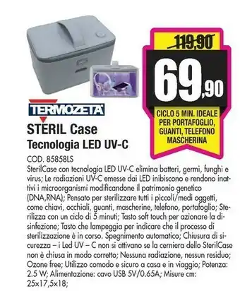 Steril case tecnologia led uv-c 85858ls
