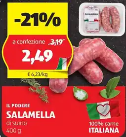 ALDI Il podere salamella di suino offerta