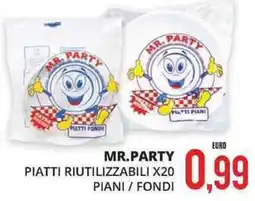 Mazzeo Giocattoli Mr.party piatti riutilizzabili x20 piani / fondi offerta