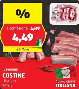 ALDI Il podere costine di suino offerta