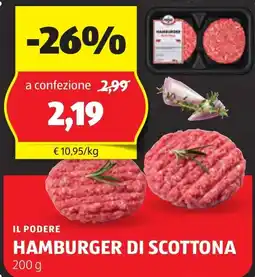 ALDI Il podere hamburger di scottona offerta