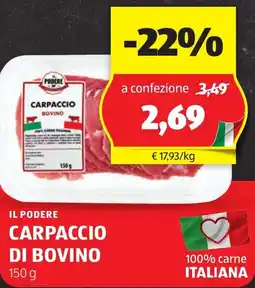 ALDI Il podere carpaccio di bovino offerta