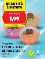 ALDI Wonnemeyer creme vegane all'anacardo offerta