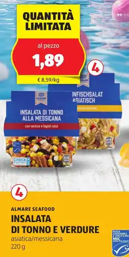 ALDI Almare seafood insalata di tonno e verdure offerta