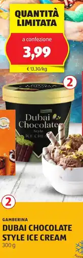 ALDI Gamberina dubai chocolate style ice cream offerta