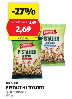ALDI Snack fun pistacchi tostati offerta