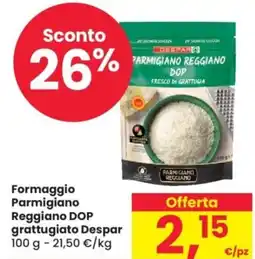 Despar Formaggio Parmigiano Reggiano DOP grattugiato Despar offerta