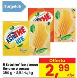 Despar 5 Estathe' ice stecco limone o pesca offerta