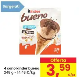 Despar 4 cono kinder bueno offerta
