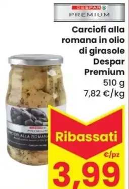 Despar Carciofi alla romana in olio di girasole Despar Premium offerta