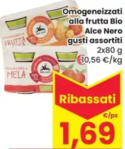 Despar omogeneizzati alla frutta Bio Alce Nero gusti assortiti offerta