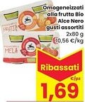 Despar omogeneizzati alla frutta Bio Alce Nero gusti assortiti offerta