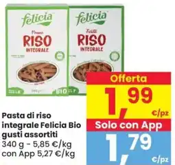Despar Pasta di riso integrale Felicia Bio gusti assortiti offerta