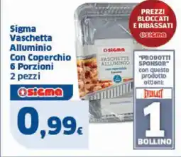 Sigma Sigma Vaschetta Alluminio Con Coperchio 6 Porzioni offerta