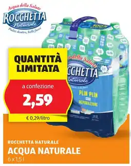 ALDI Rocchetta naturale acqua naturale offerta